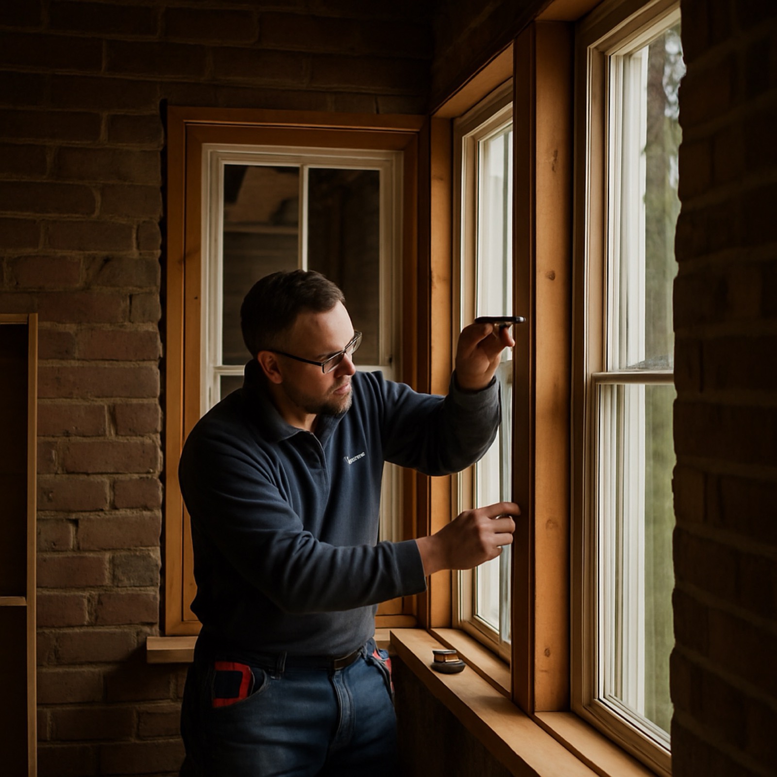 Joiner restoring a traditional timber sash window